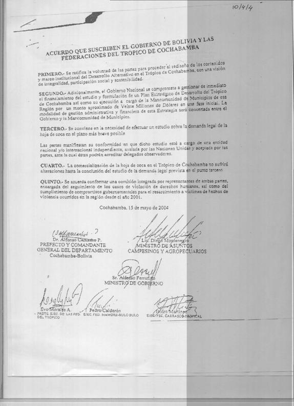 Acuerdo y Acta de Entendimiento que suscriben el gobierno de Bolivia y las FPTC JPG