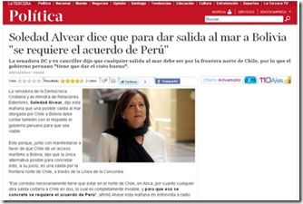 image thumb929 Soledad Alvear: Salida al mar para Bolivia pasa por acuerdo con Perú