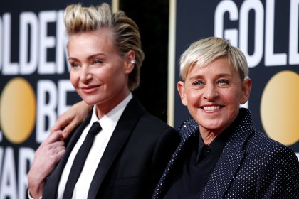  Portia de Rossi y Ellen DeGeneres en los últimos Globos de Oro