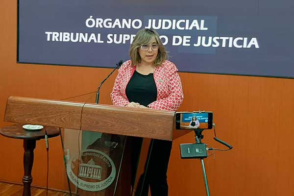 Cristina Díaz - Presidenta del TSJ Foto Bolivia Tv