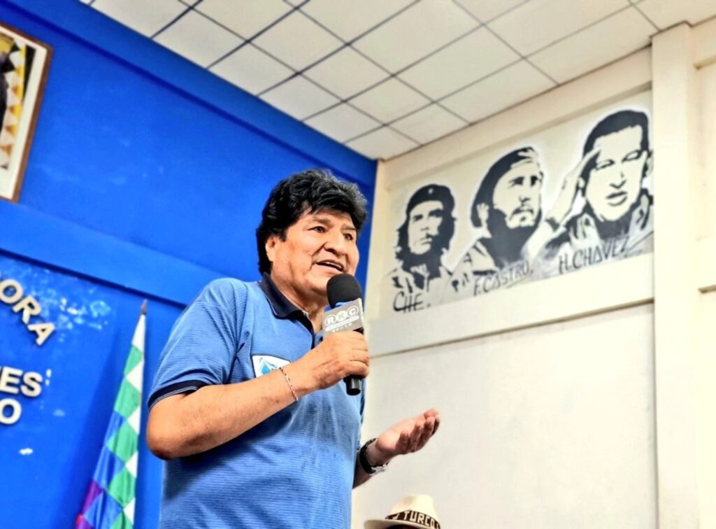 Evo Morales en un evento en el trópico. / Foto: Facebook.