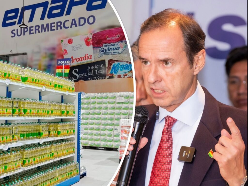 Una agencia de Emapa y Jorge Tuto Quiroga. / Foto eju.tv