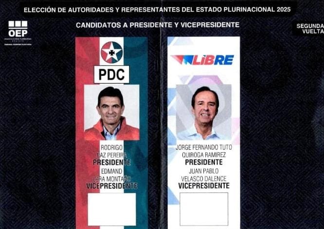 La paleta de la segunda vuelta de las elecciones generales de Bolivia. / Foto: Moi Calderón.