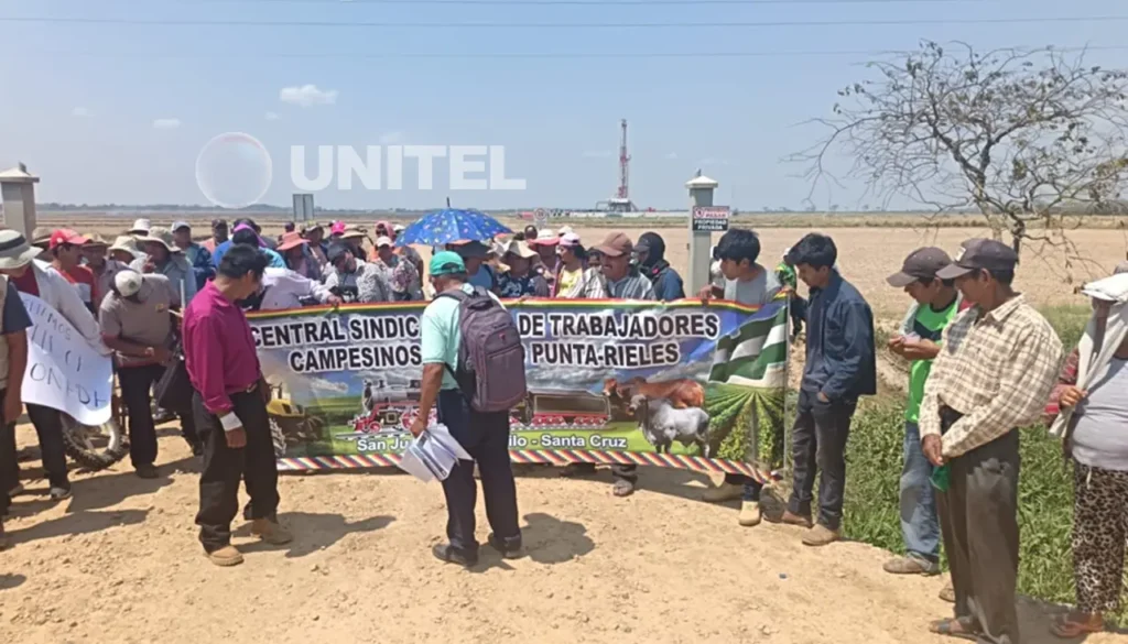 Protesta de productores por la falta de diésel. / Foto: Unitel.