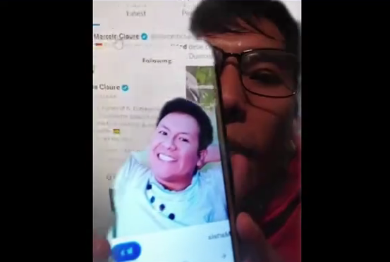 Captura del video que mostró el verificador Joaquín Martela sobre las amenazas que recibió por los tuits racistas