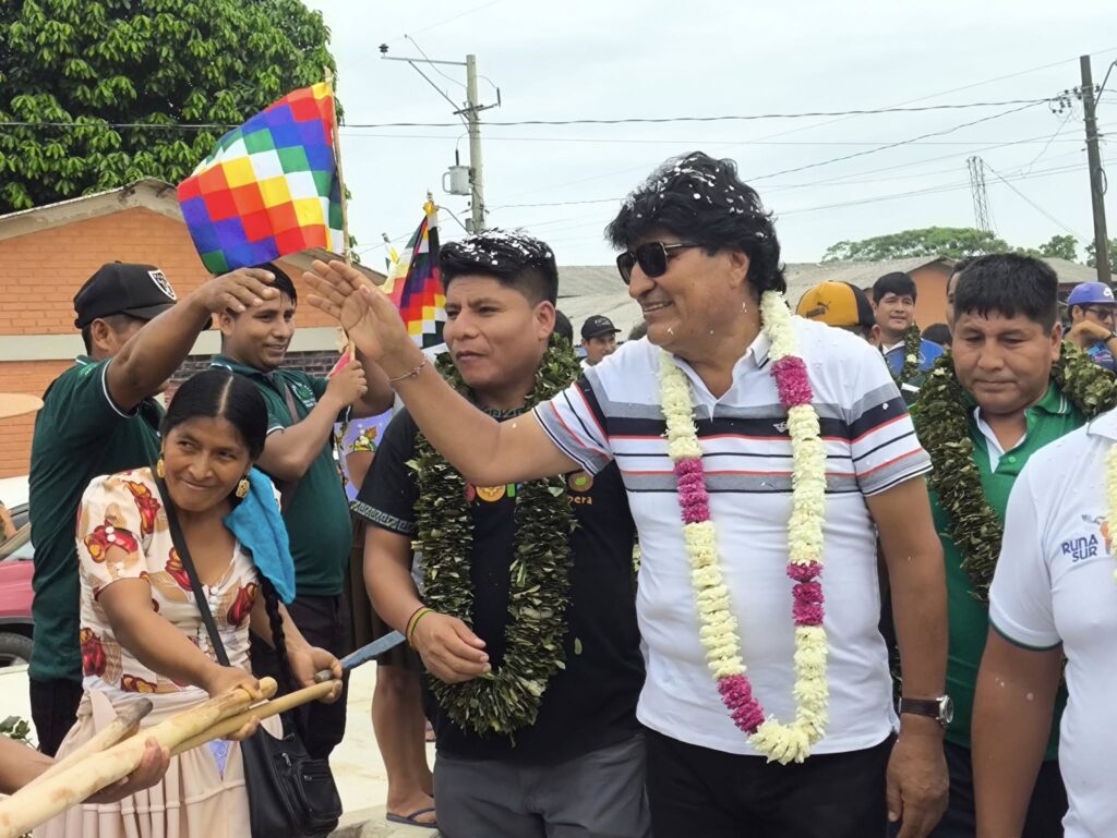 Leonardo Loza y Evo Morales en un evento en el trópico de Cochabamba. / Foto: EM.
