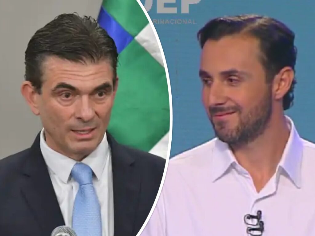 Rodrigo Paz del PDC y Juan Pablo Velasco de Libre. / Foto: eju.tv