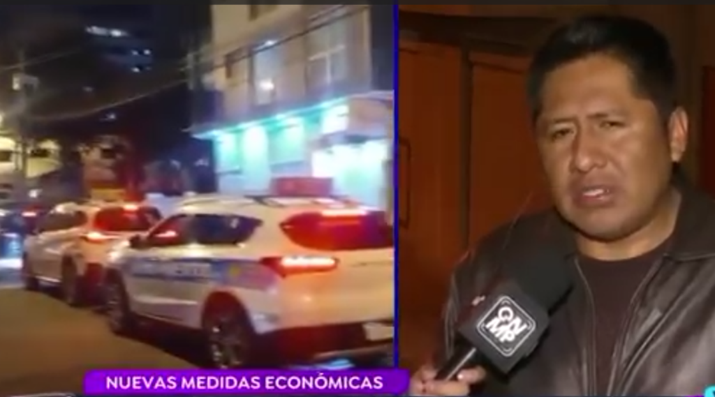 El dirigente del Transporte Libre, Limberth Tancara. Foto captura de video.