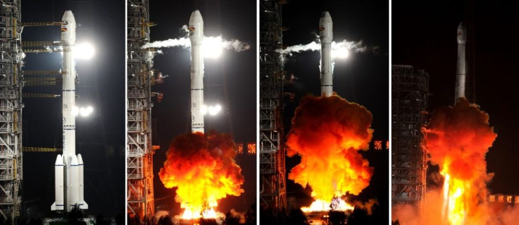 El lanzamiento del satélite Túpac Katari. / Foto: ABE.