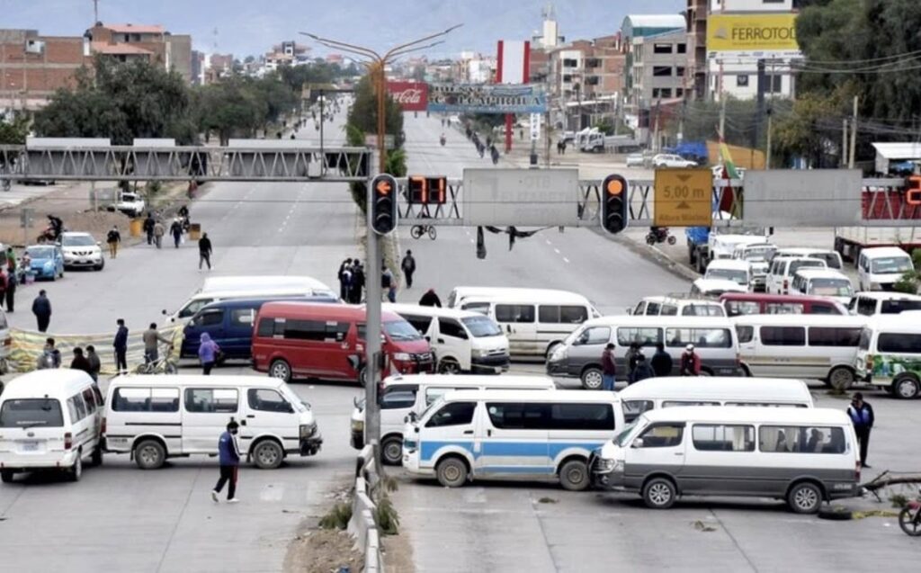 El paro del transporte en una anterior oportunidad. / Foto Redes sociales.