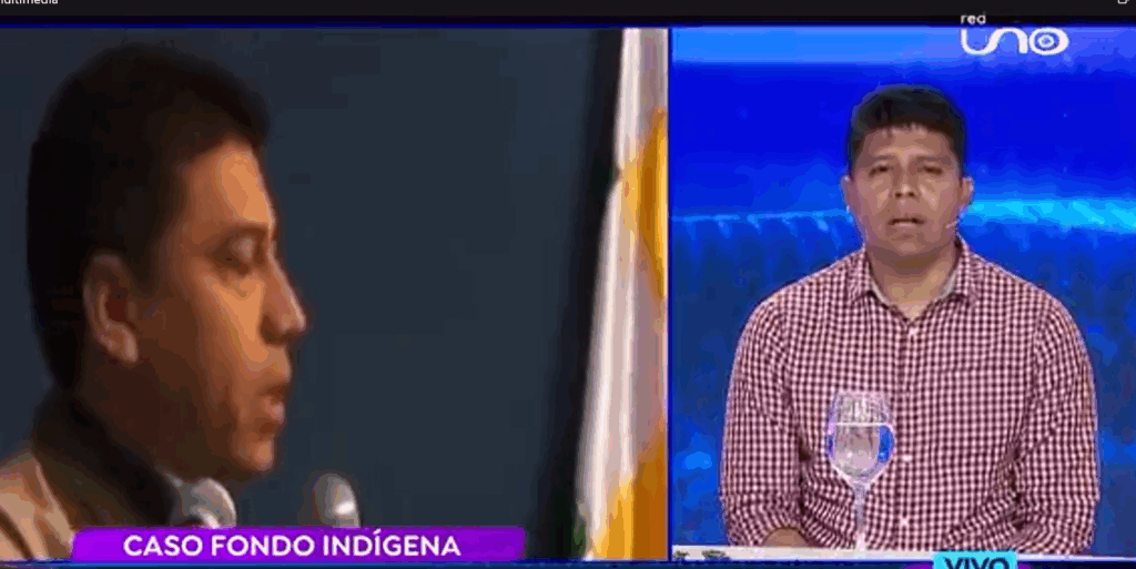 Marco Aramayo, hijo del extinto director del Fondo Indígena. / Foto: captura de video.