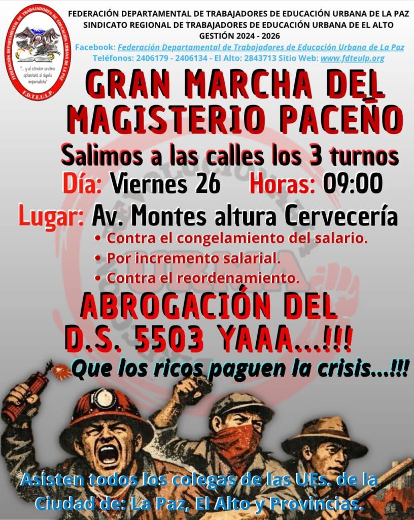 Convocatoria de los maestros