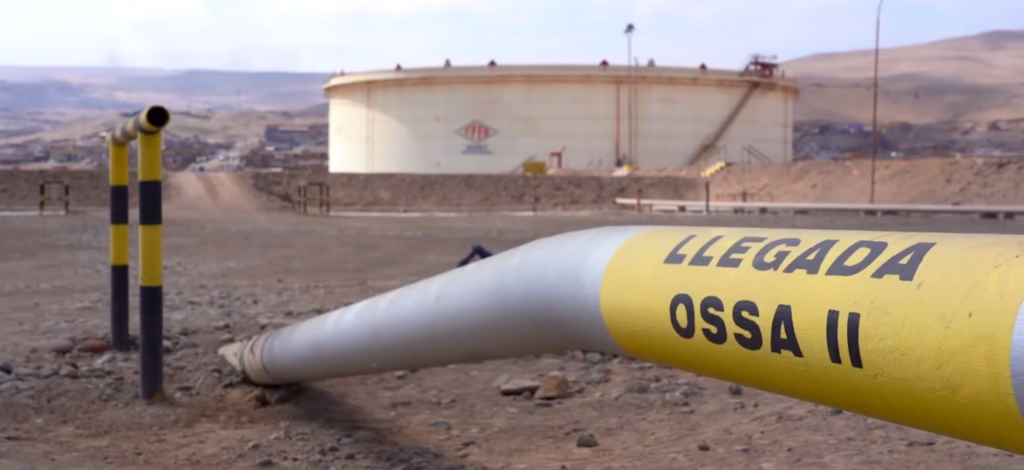 El ducto Ossa II y la Estación Arica, en Chile. / Foto: YPFB.