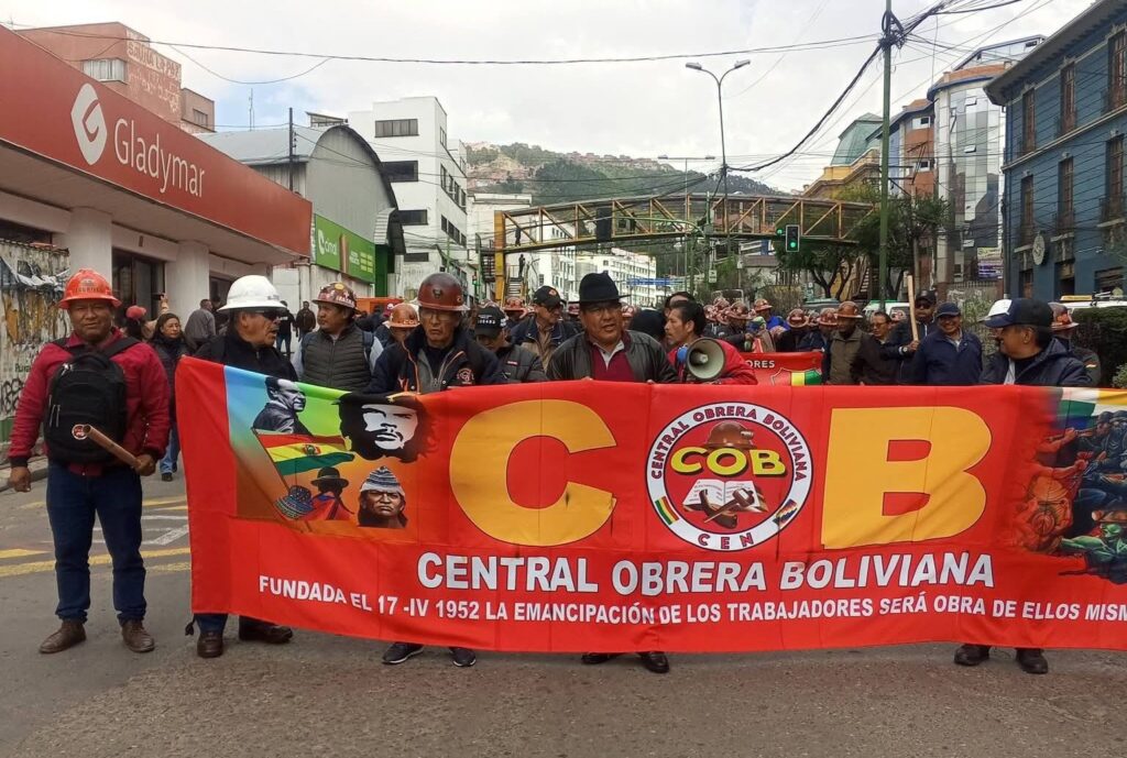 Una de las movilizaciones de la COB en La Paz. / Foto: COB