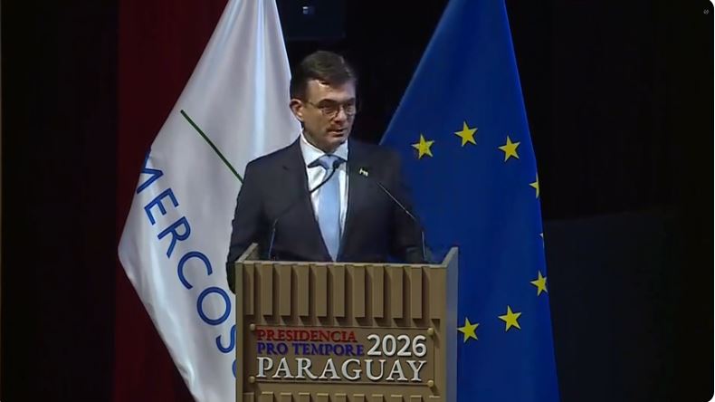 El presidente Rodrigo Paz en la reunión del MERCOSUR de este sábado.