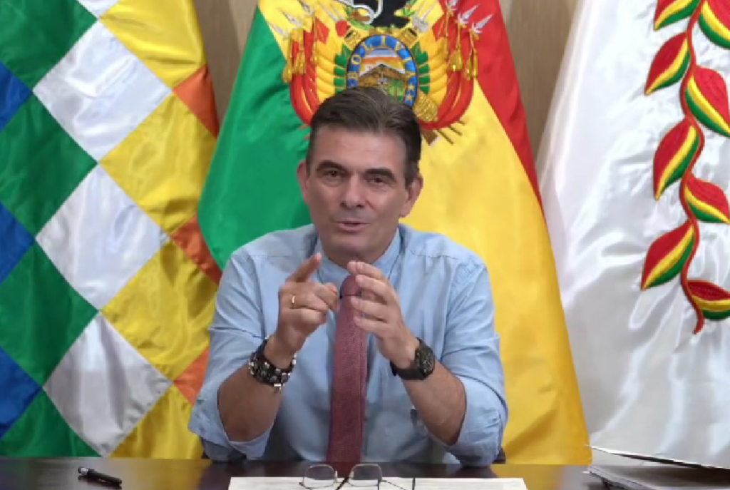 El presidente Rodrigo Paz en su mensaje a Bolivia por los 100 días de Gobierno. / Foto: eju.tv