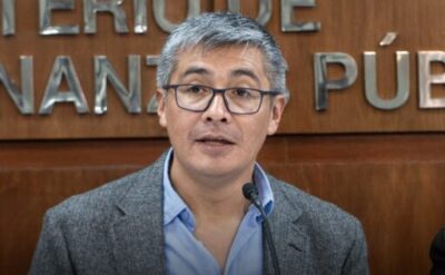 El ministro de Economía y Finanzas Públicas, José Gabriel Espinoza. / Foto: MEYFP.