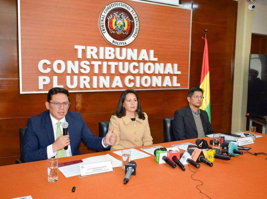 Los magistrados del TCP en la conferencia del lunes. / Foto: TCP