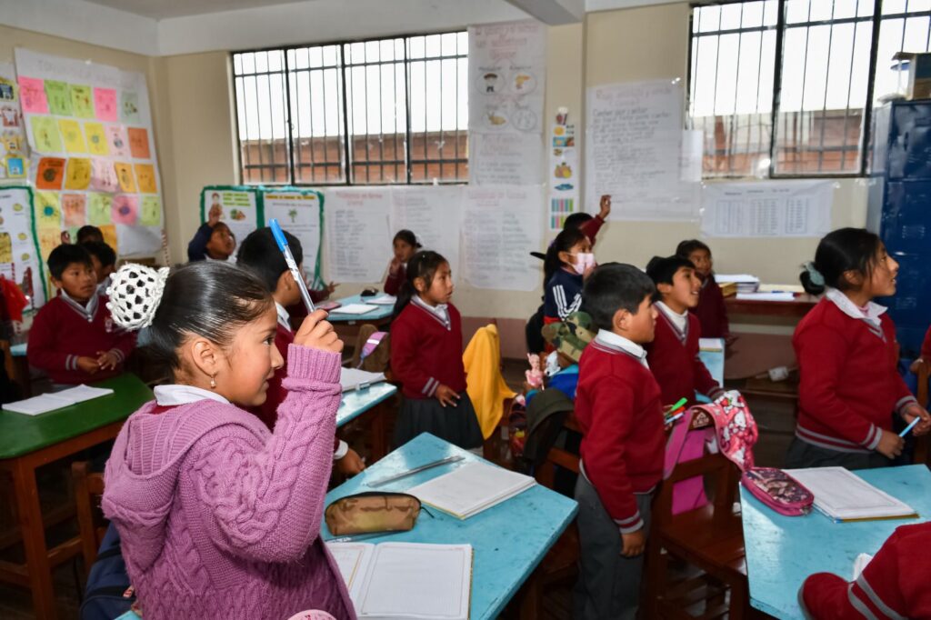 Un grupo de niños en una clase. / Foto: Ministerio de Educación.