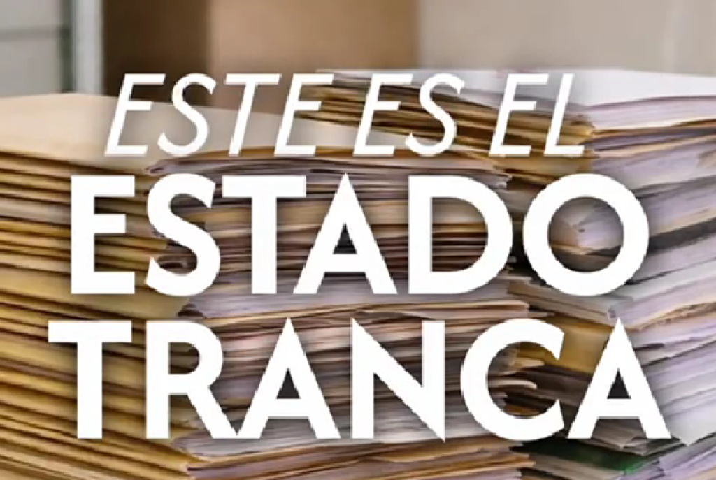 La imagen del "Estado tranca" que se ve en un video del Gobierno. / Foto Captura de video
