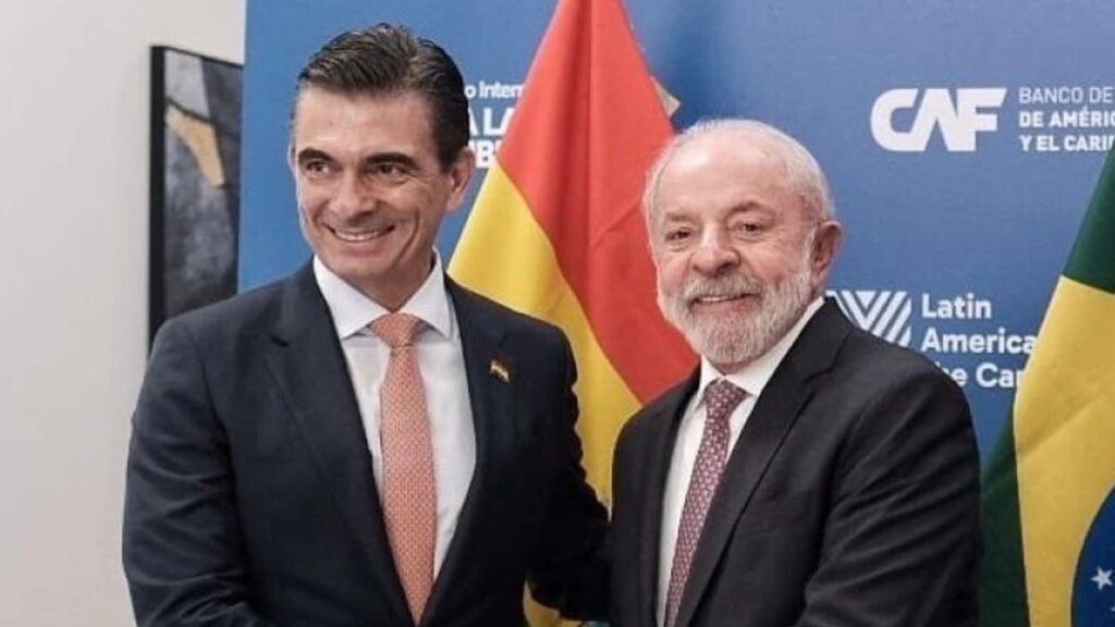 Paz y Lula en el encuentro de la CAF. / Foto: Presidencia