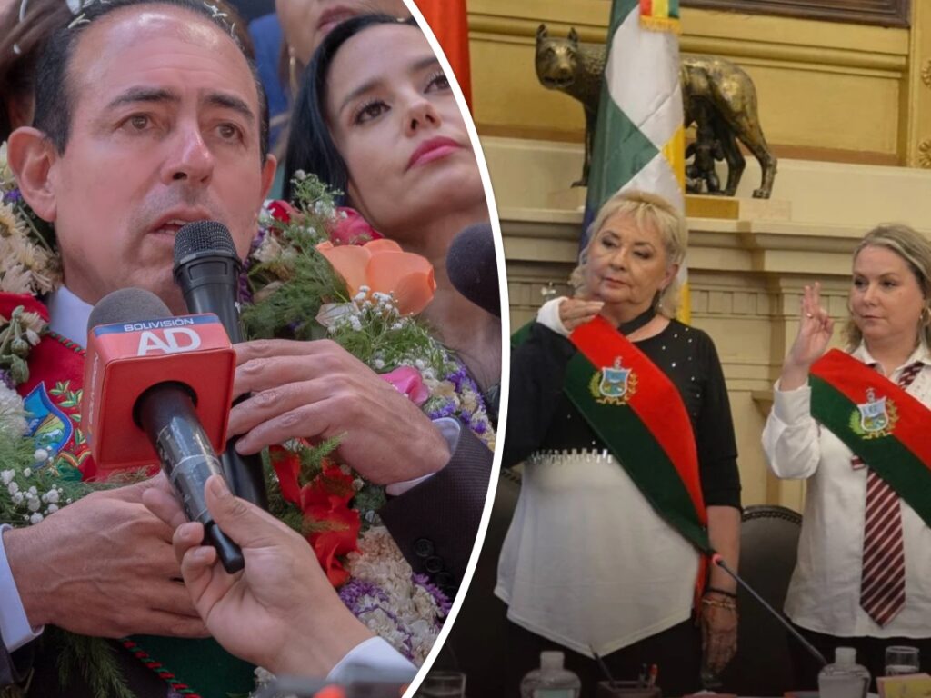 Dockweiler y la nueva directiva el Concejo de La Paz. Foto GAMLP y Concejo