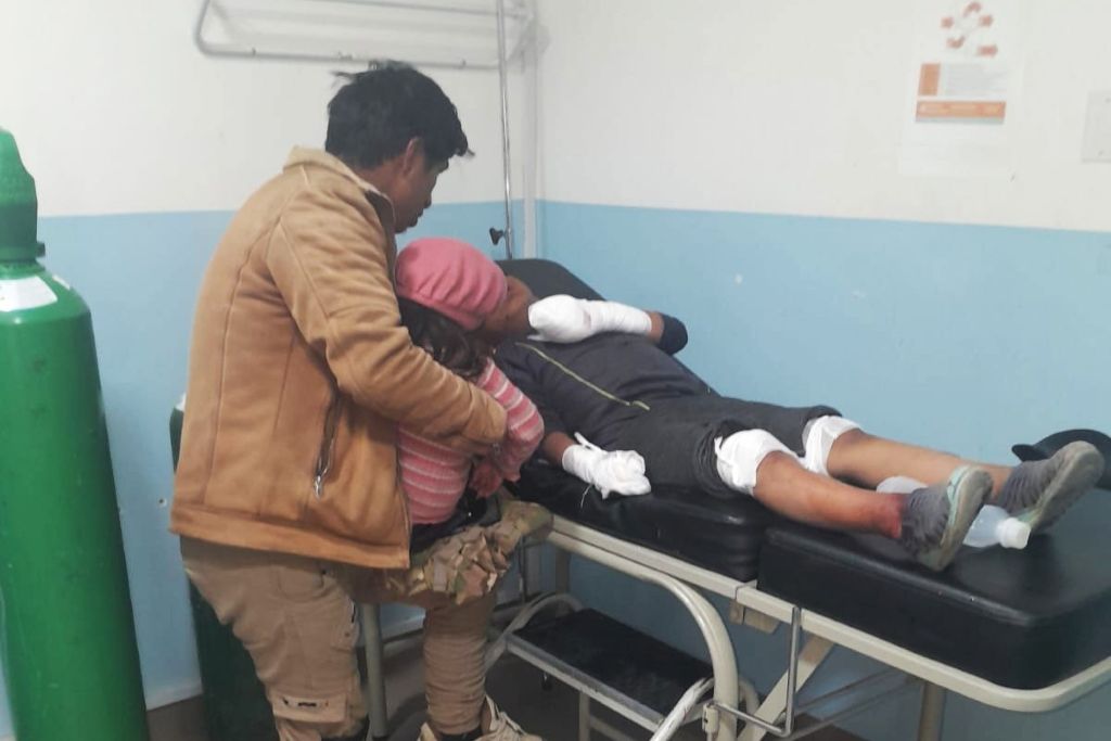 El niño herido en la ciudad de El Alto. / Foto: RRSS