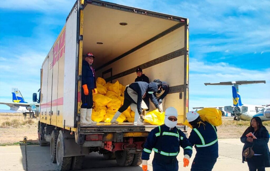 El producto que llega a El Alto a través del puente aéreo. / Foto: FAB.