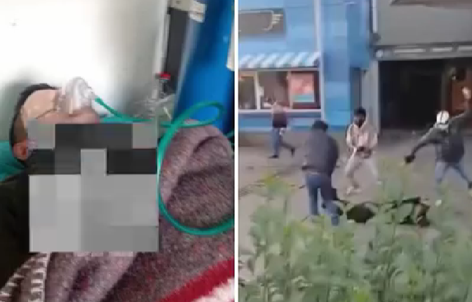 La imagen de la agresión al policía en la estación del teleférico. Foto La Nota