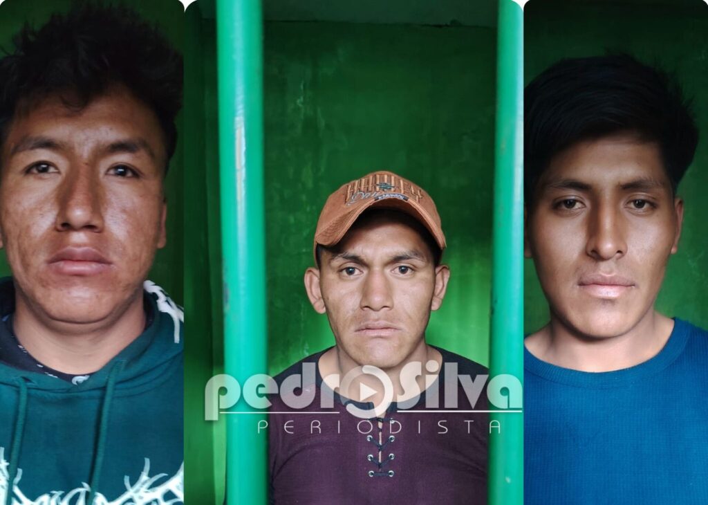 Las tres personas denunciadas de robar el minibús que luego fueron linchadas. / Foto: Pedro Silva
