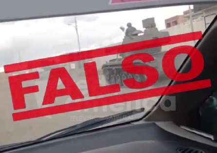 Una imagen del supuesto desplazamiento de tanques que Defensa dice que es falso. / Foto: Min. Defensa.