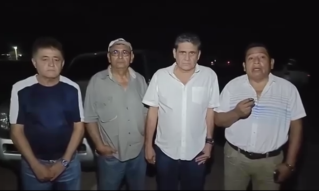 El alcalde de Trinidad habla desde el punto de bloqueo. / Foto: Captura de video.