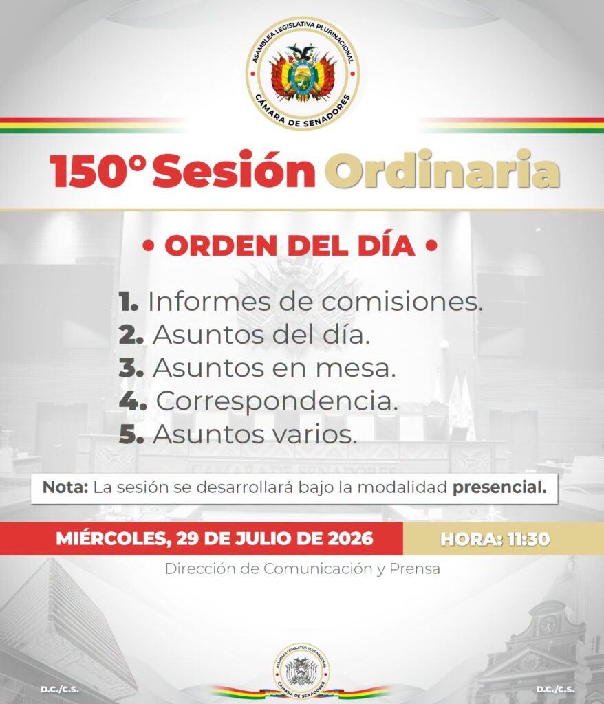 Convocatoria a sesión del Senado