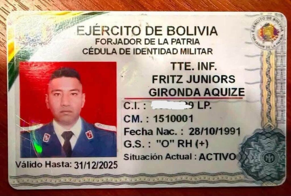 El supuesto documento de Fritz Juniors Gironda Aquize. / Foto: RRSS