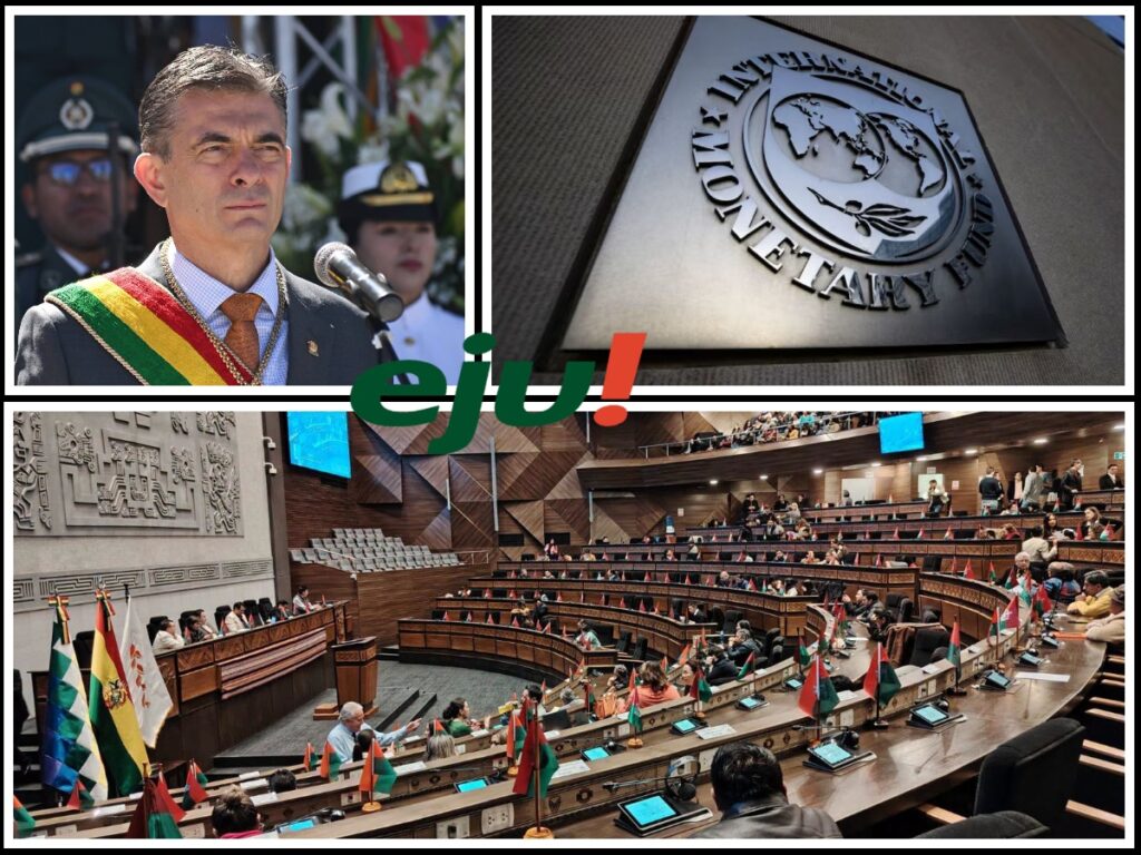 El presidente Paz, el FMI y el Legislativo. / Foto: eju.tv