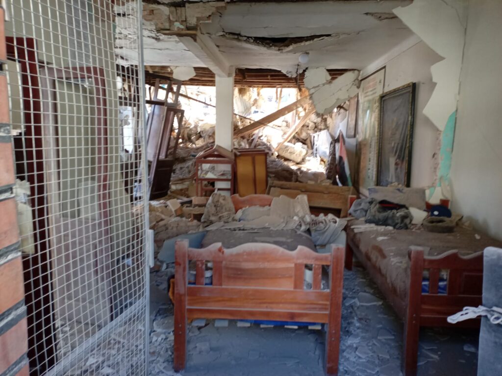 Las afectaciones que dejó las explosiones en Viacha. / Foto: Ministerio de Defensa.