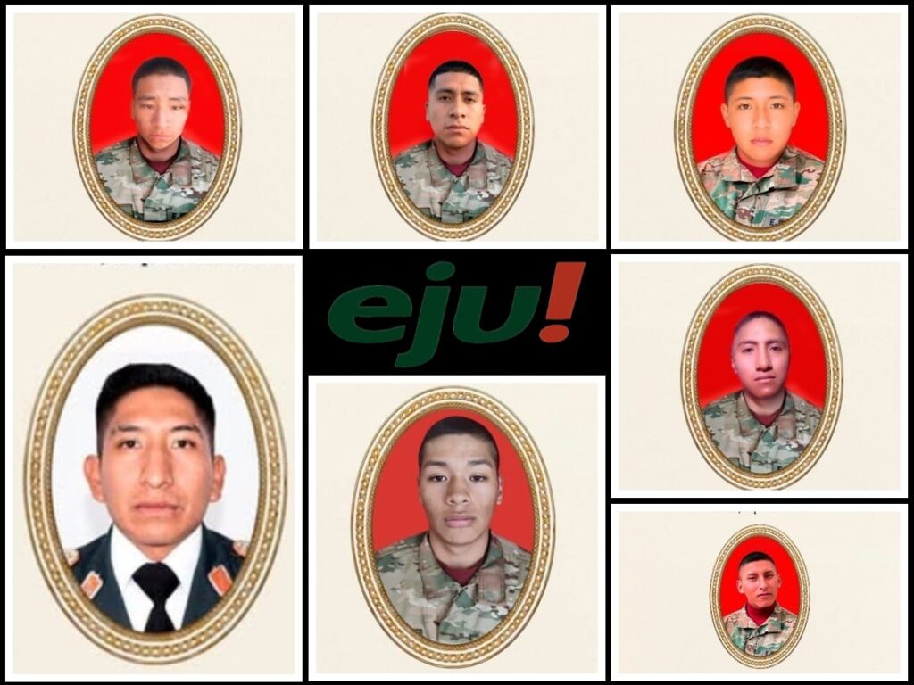Los siete fallecidos en el cuartel de Viacha. / Foto Eju.tv