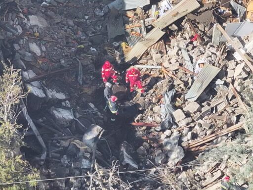 La zona de la explosión en el cuartel de Viacha. / Foto: FFAA