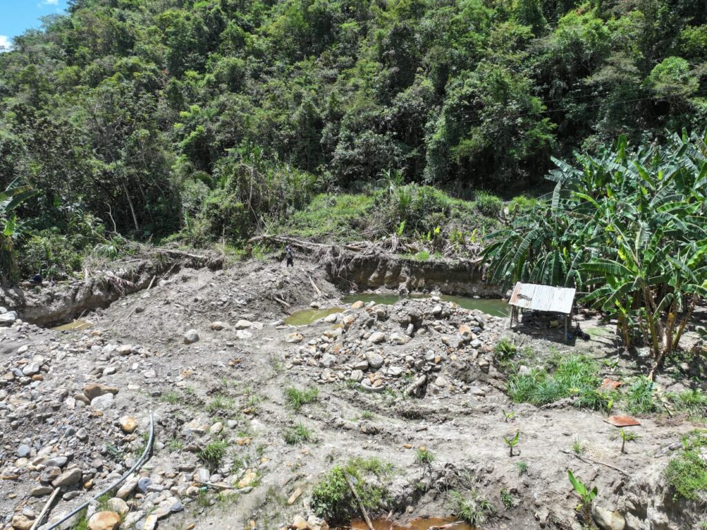 El movimiento de tierra que se detectó en Senda Verde. / Foto: Producción Sostenible, Medio Ambiente y Agua.