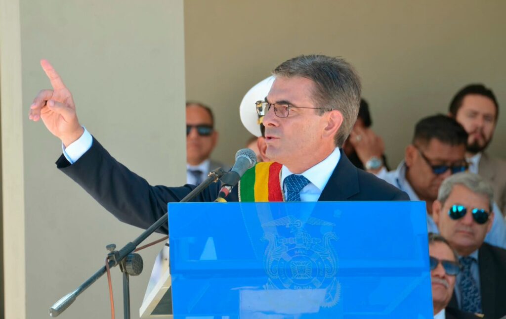 El presidente Rodrigo Paz en el acto de la Armada. / Foto: GOBCOM