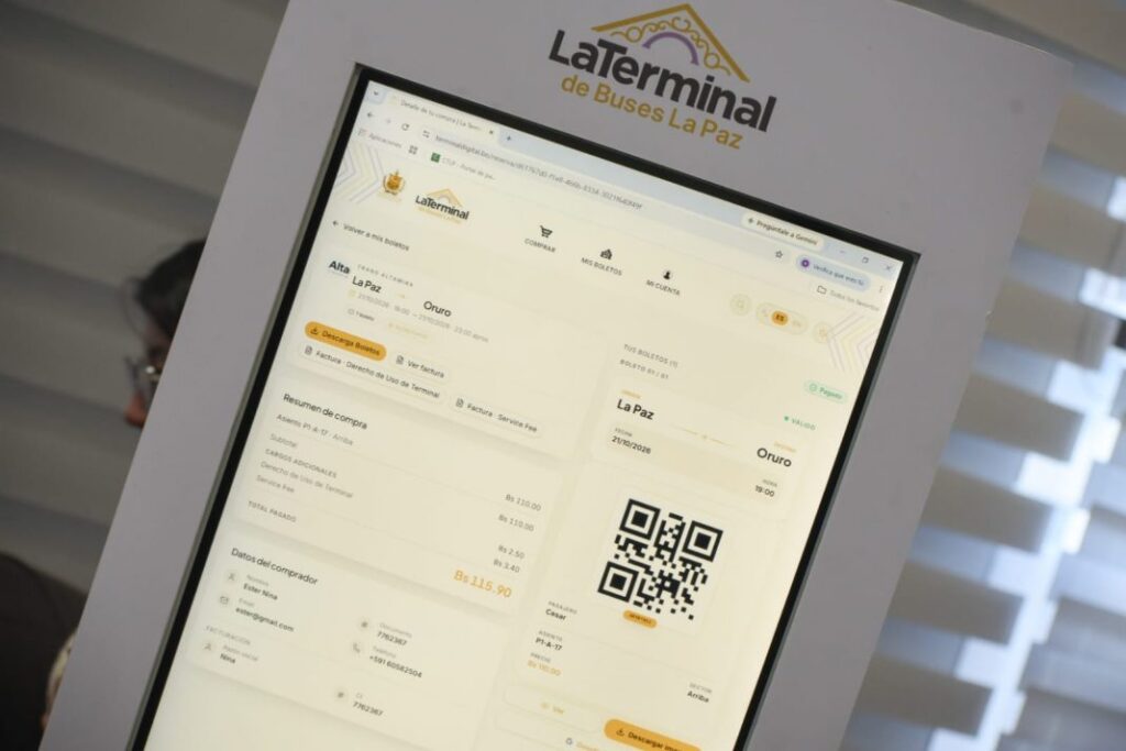 La aplicación Terminal Digital La Paz. / Foto: AMUN