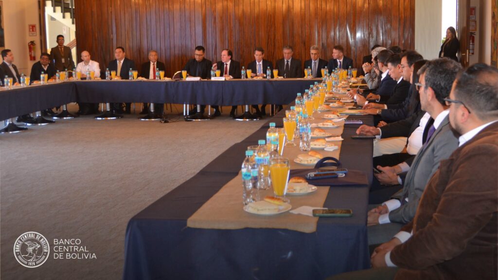 La reunión del BCB con el sistema financiero de Bolivia. / Foto: BCB