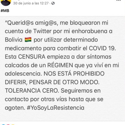 Miguel Bosé acusó en su cuenta de Facebook que Twitter lo había censurado por opinar diferente (Foto: Facebook@MiguelBoseOficial)