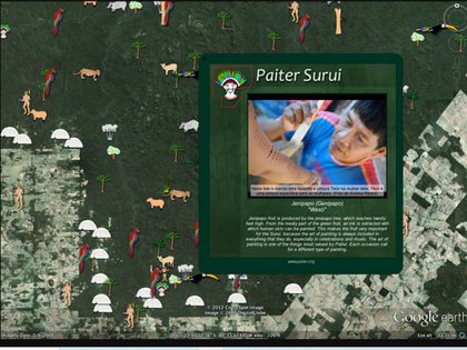 El pueblo Suruí construyó su Mapa Cultural en Google Earth que incluía cientos de sitios culturales de importancia en su selva tropical.