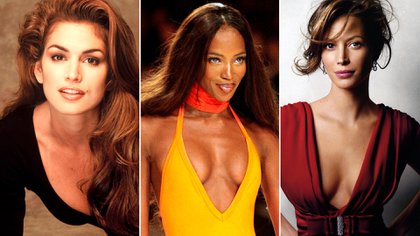 Cindy Crawford, Naomi Campbell y Christy Turlington, tres de las supermodelos de los 90