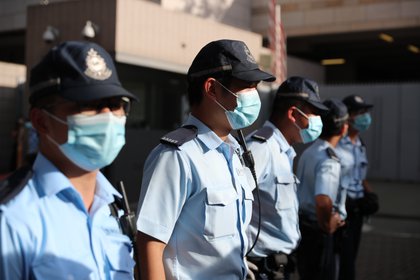 06/07/2020 La Policía de Hong Kong con mascarillas. POLITICA INTERNACIONAL May James/ZUMA Wire/dpa 