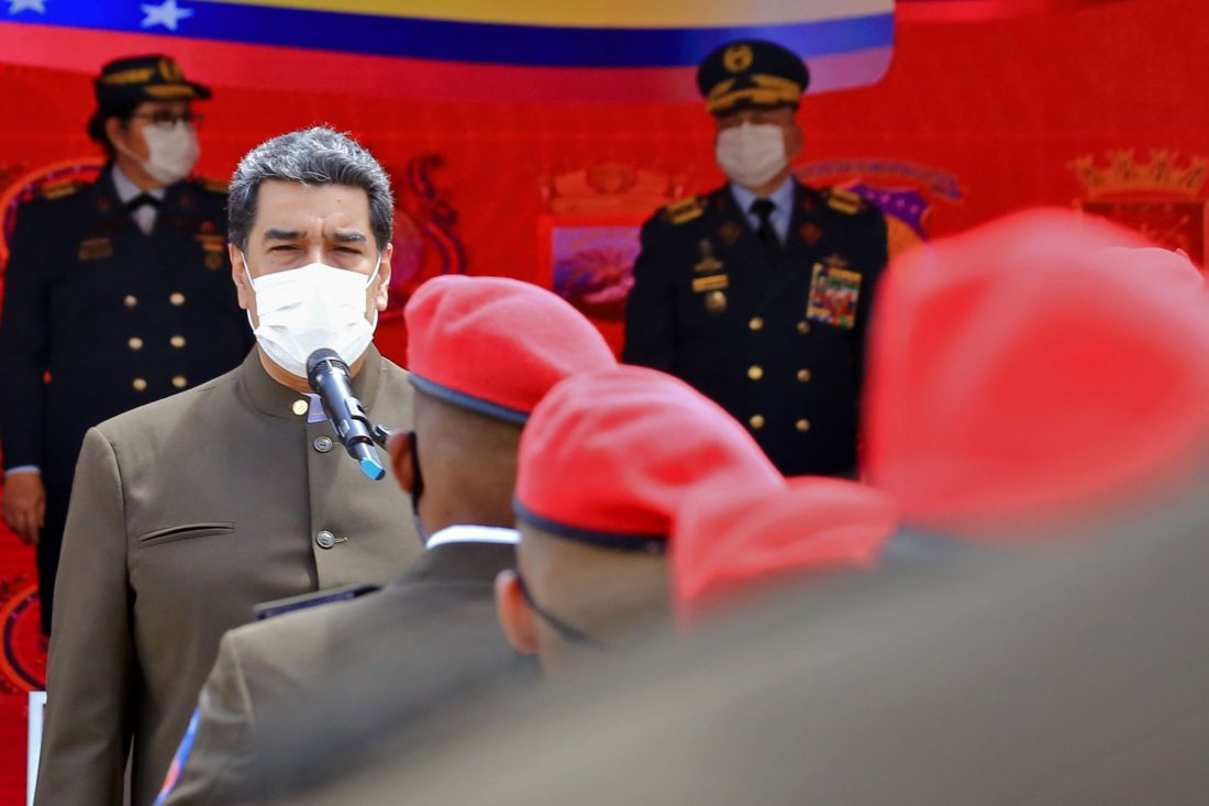 El presidente venezolano, Nicolás Maduro, durante un acto castrense.