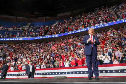 EL 20 d ejunio pasado, Trump hizo su último mitín de campaña en un estadio, en Tulsa