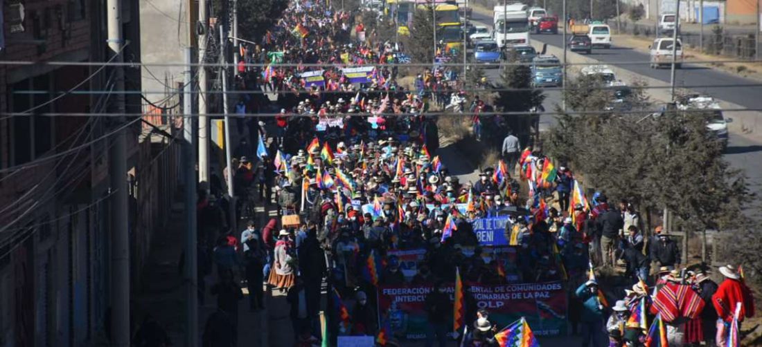 La marcha de la COB y sectores partió de la ciudad de El Alto. Foto: APG Noticias