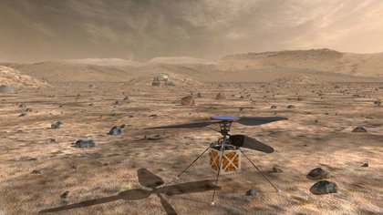 El Mars Helicopter, un pequeño helicóptero autónomo, viajará con el rover Mars Perseverance de la NASA. (NASA/JPL-Caltech)